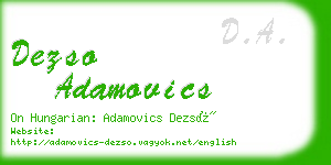 dezso adamovics business card